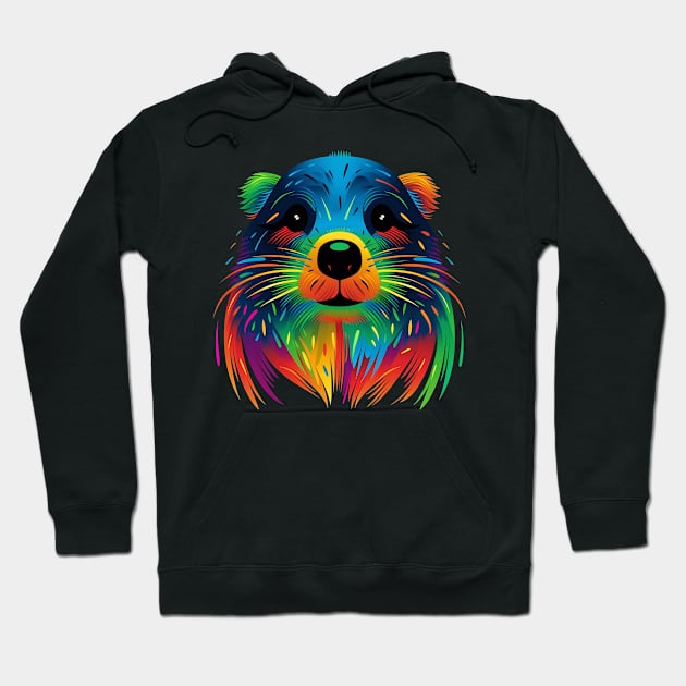 Beaver Face Cute and Funny Colorful Animal Art Lover Hoodie by Sports Stars ⭐⭐⭐⭐⭐